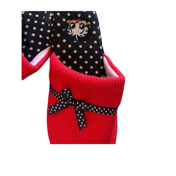 Betty Boop Slippers Knit Red with embroidered Betty & Bows Medium 7-8 - Picture 5 of 7
